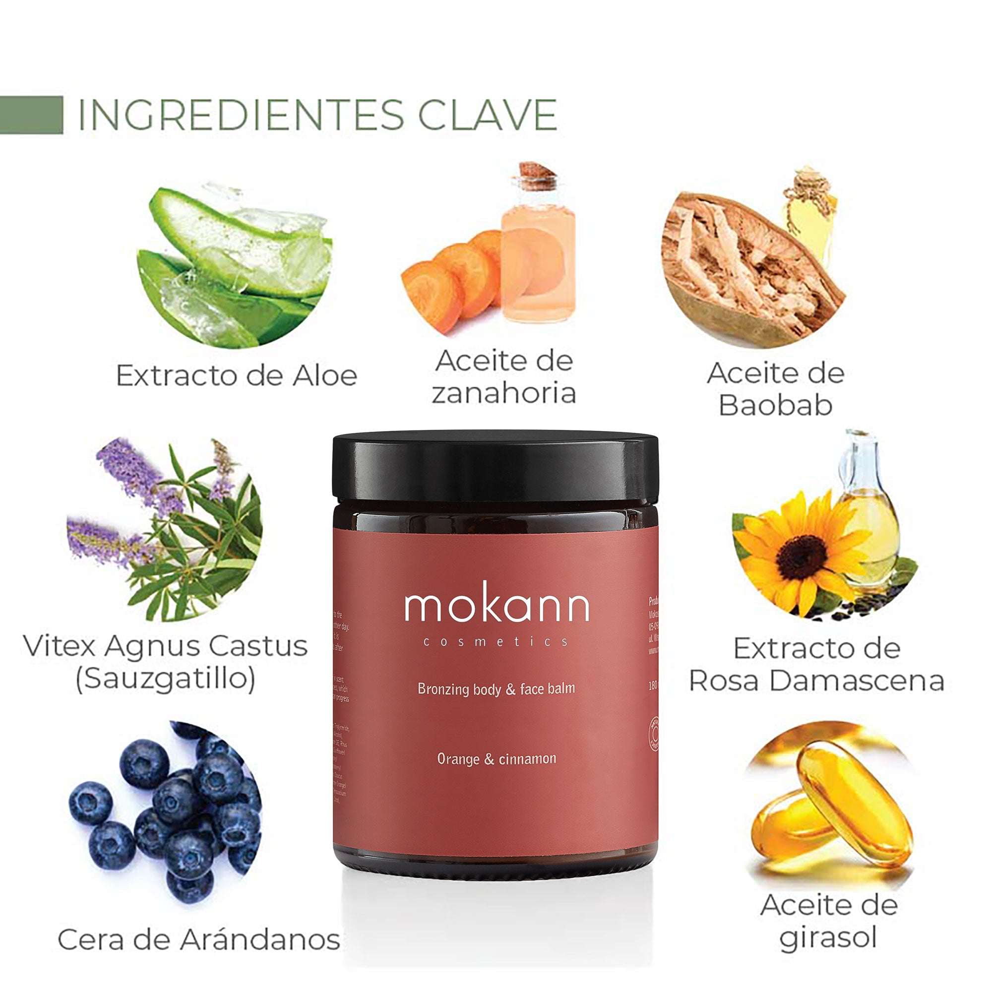 Bálsamo Bronceador para Cuerpo y Rostro de Naranja y Canela. 180 ml