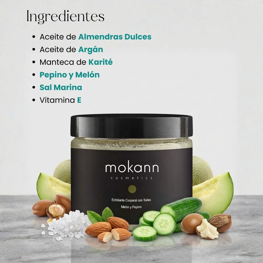 Exfoliante Corporal de Sal con Melón y Pepino