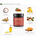 Exfoliante corporal de sal de naranja y canela