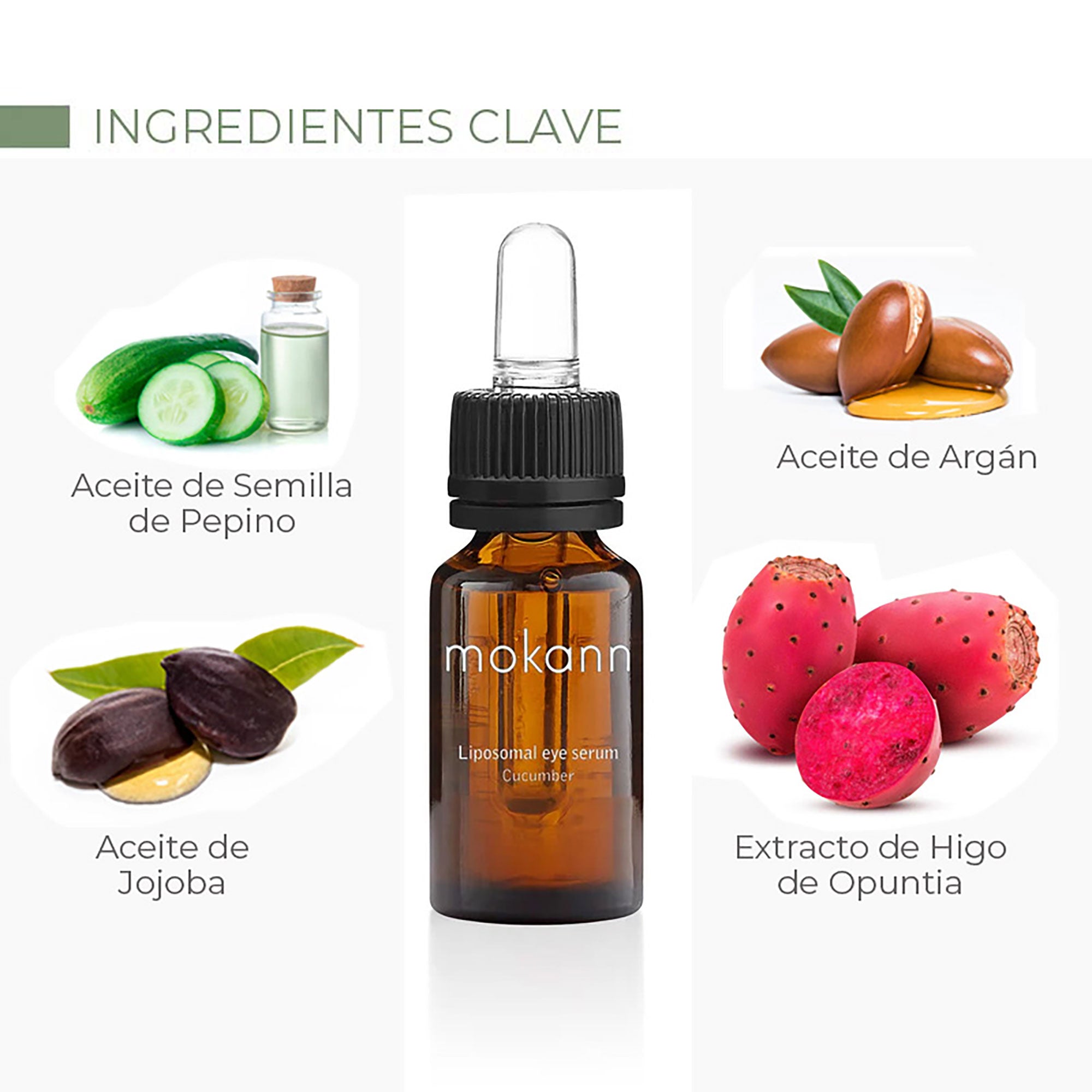 Sérum liposomal para ojos de pepino con ácido hialurónico de 12 ml
