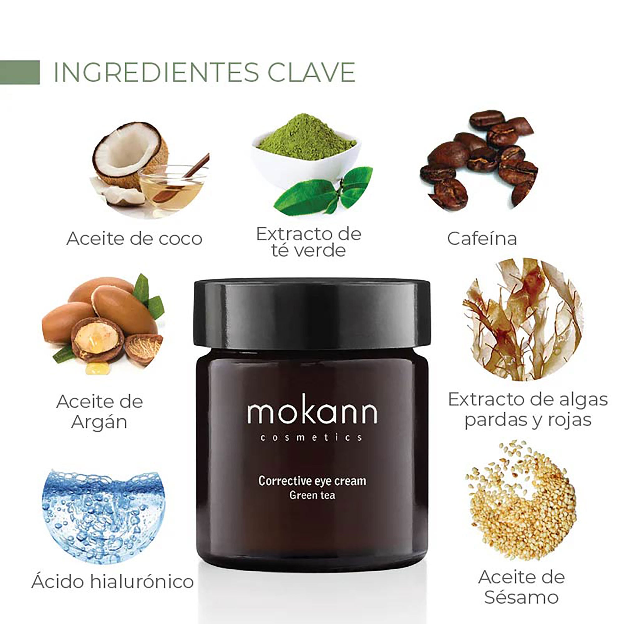 Crema Correctora de Ojos de Té Verde con Ácido Hialurónico