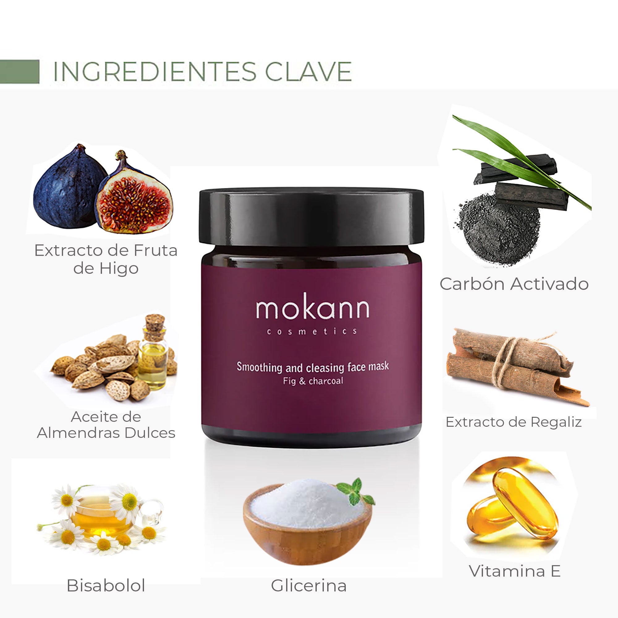 Mascarilla facial suavizante y limpiadora de higo y carbón