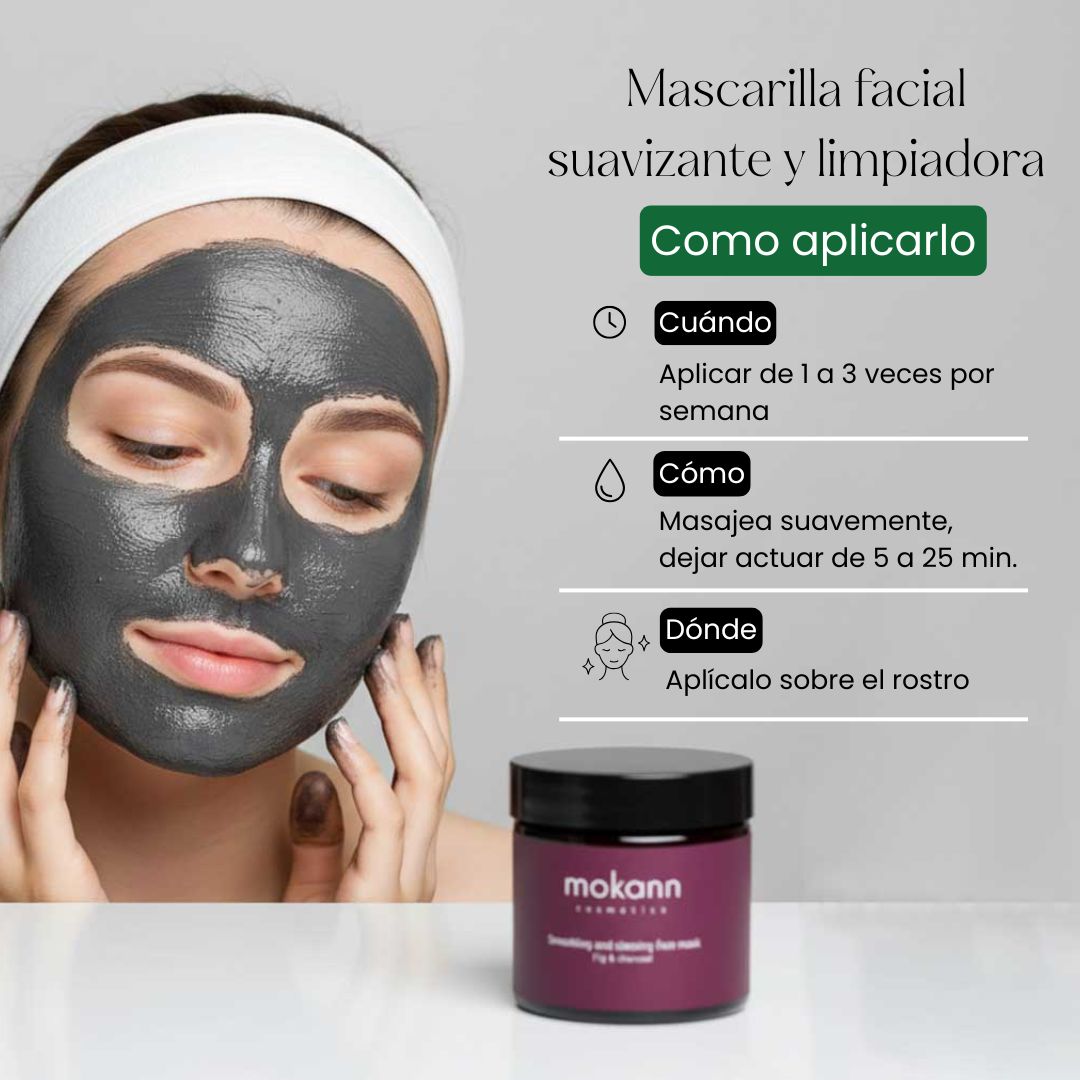 Mascarilla facial suavizante y limpiadora de higo y carbón