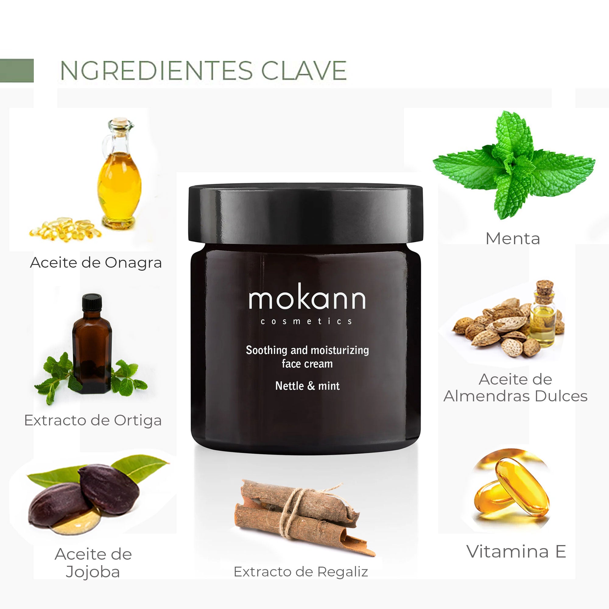 Crema Facial Calmante e Hidratante con Ortiga y Menta