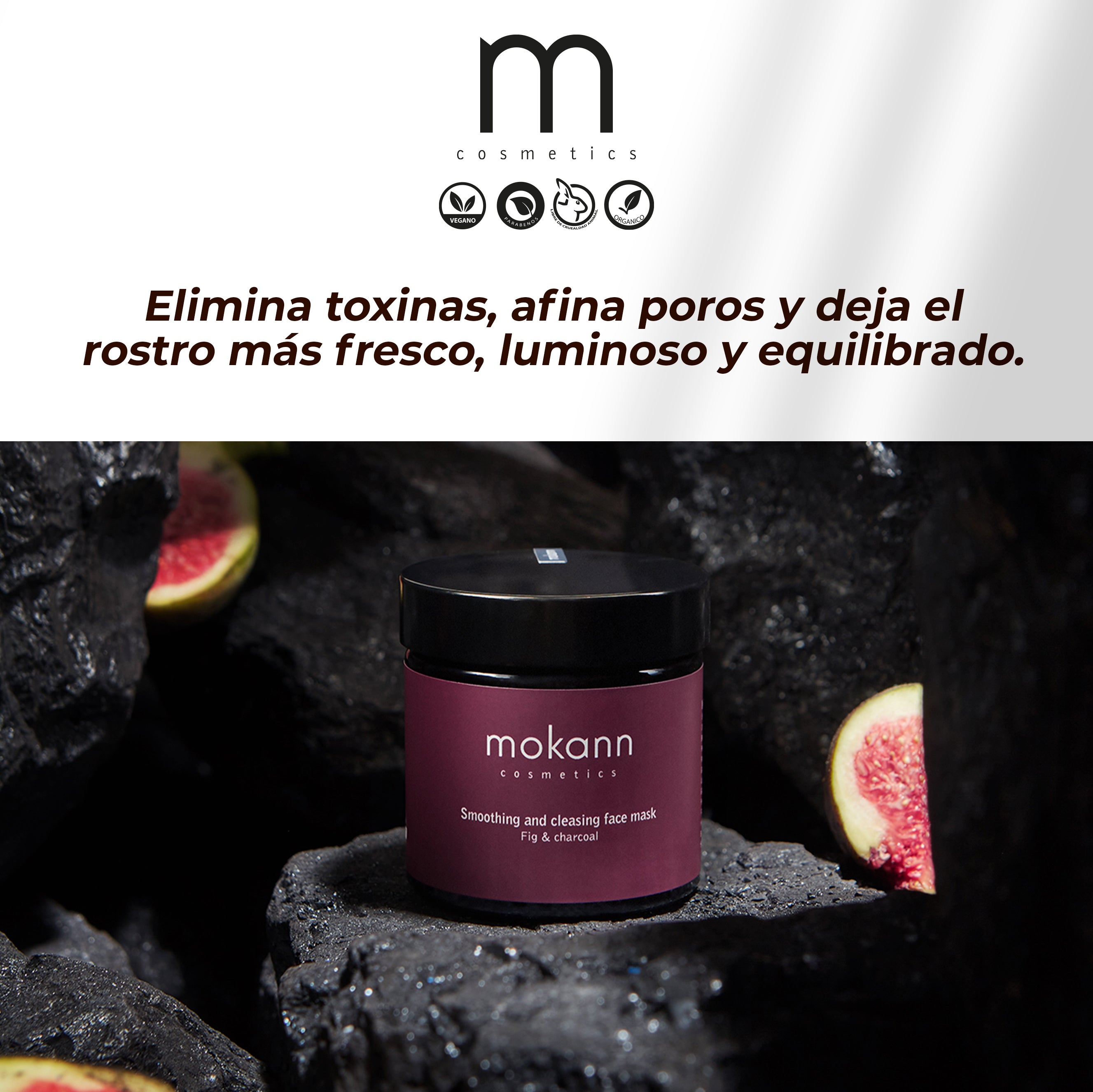 Mascarilla facial suavizante y limpiadora de higo y carbón