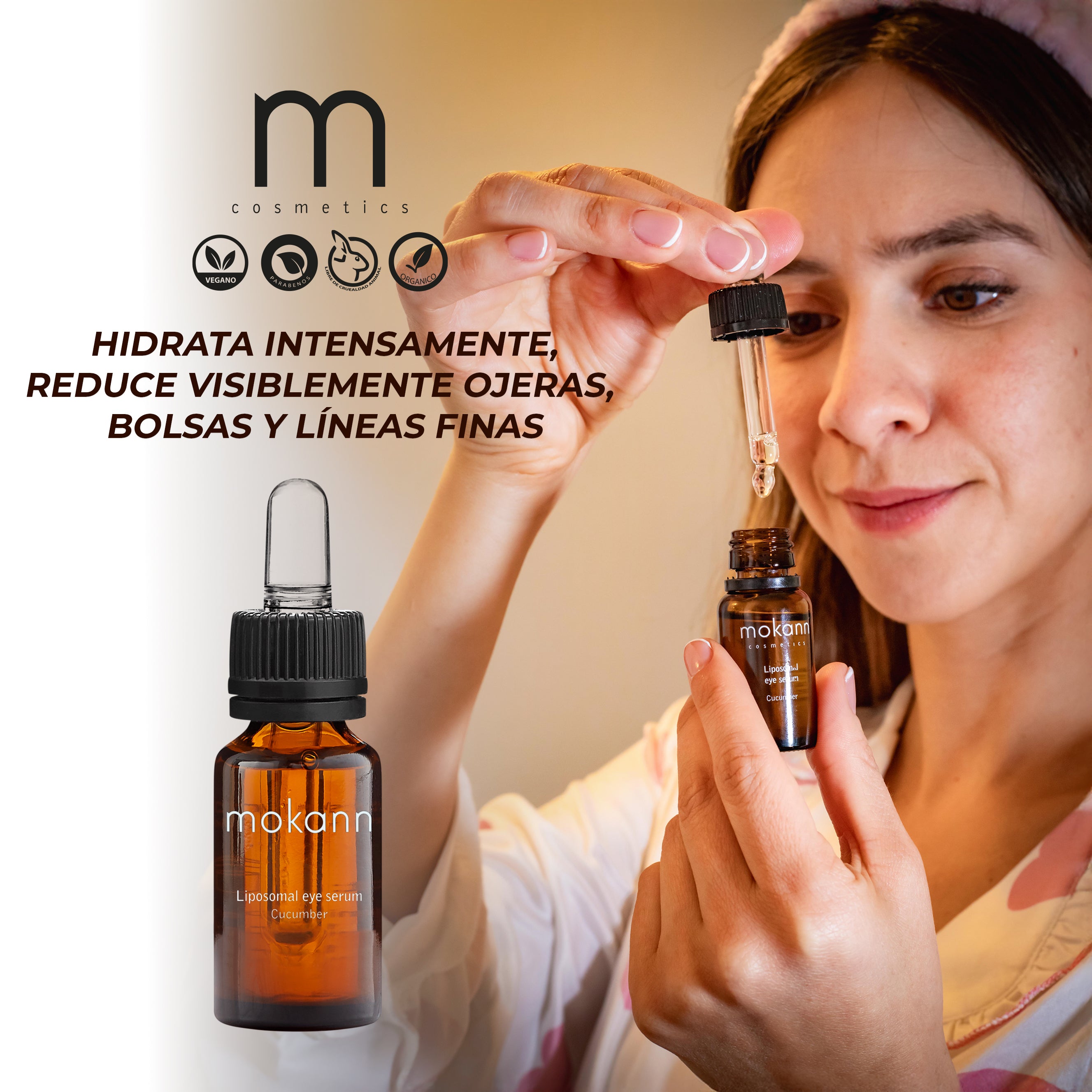 Sérum liposomal para ojos de pepino con ácido hialurónico de 12 ml