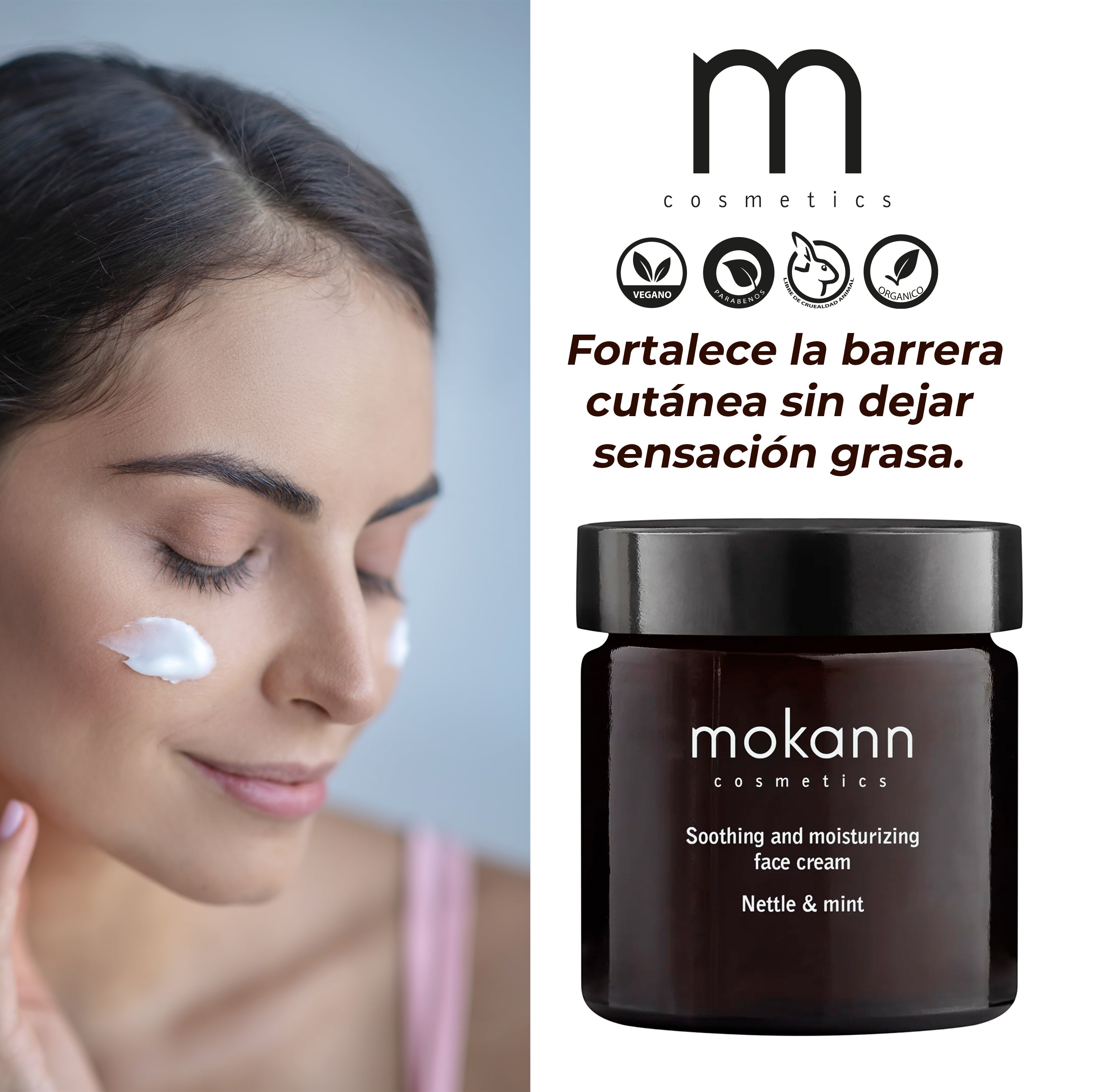 Crema Facial Calmante e Hidratante con Ortiga y Menta