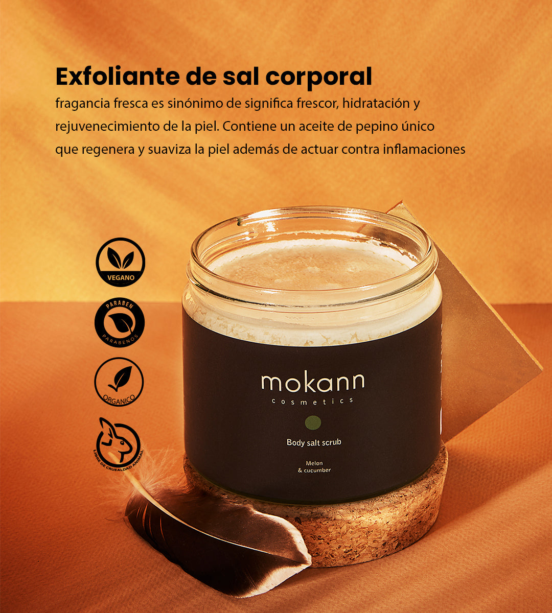Exfoliante Corporal de Sal con Melón y Pepino