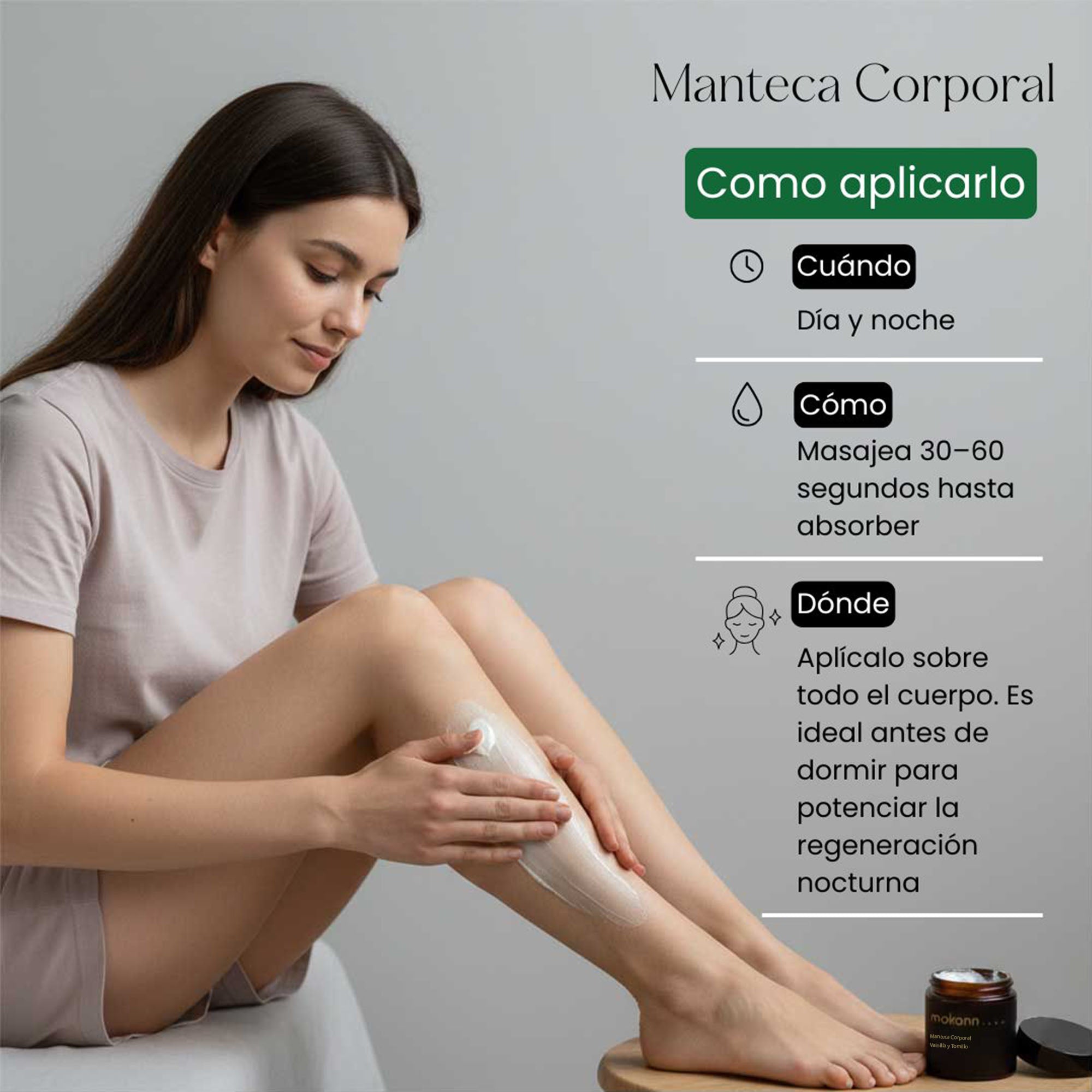 Manteca corporal con vainilla y tomillo