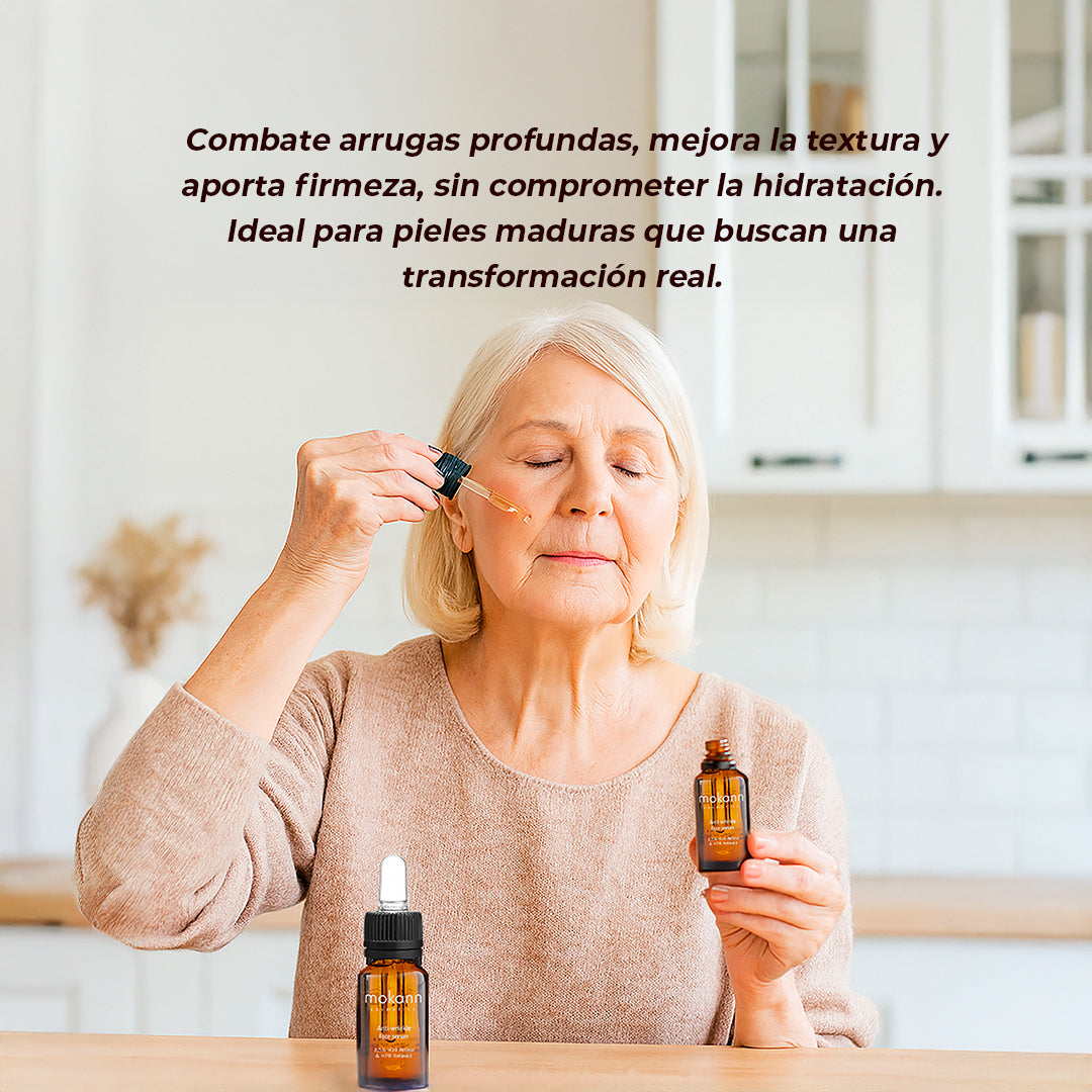Serum Facial AntiArrugas 2,5% Retinol y HPR Retinoid de Rosa y Arándanos