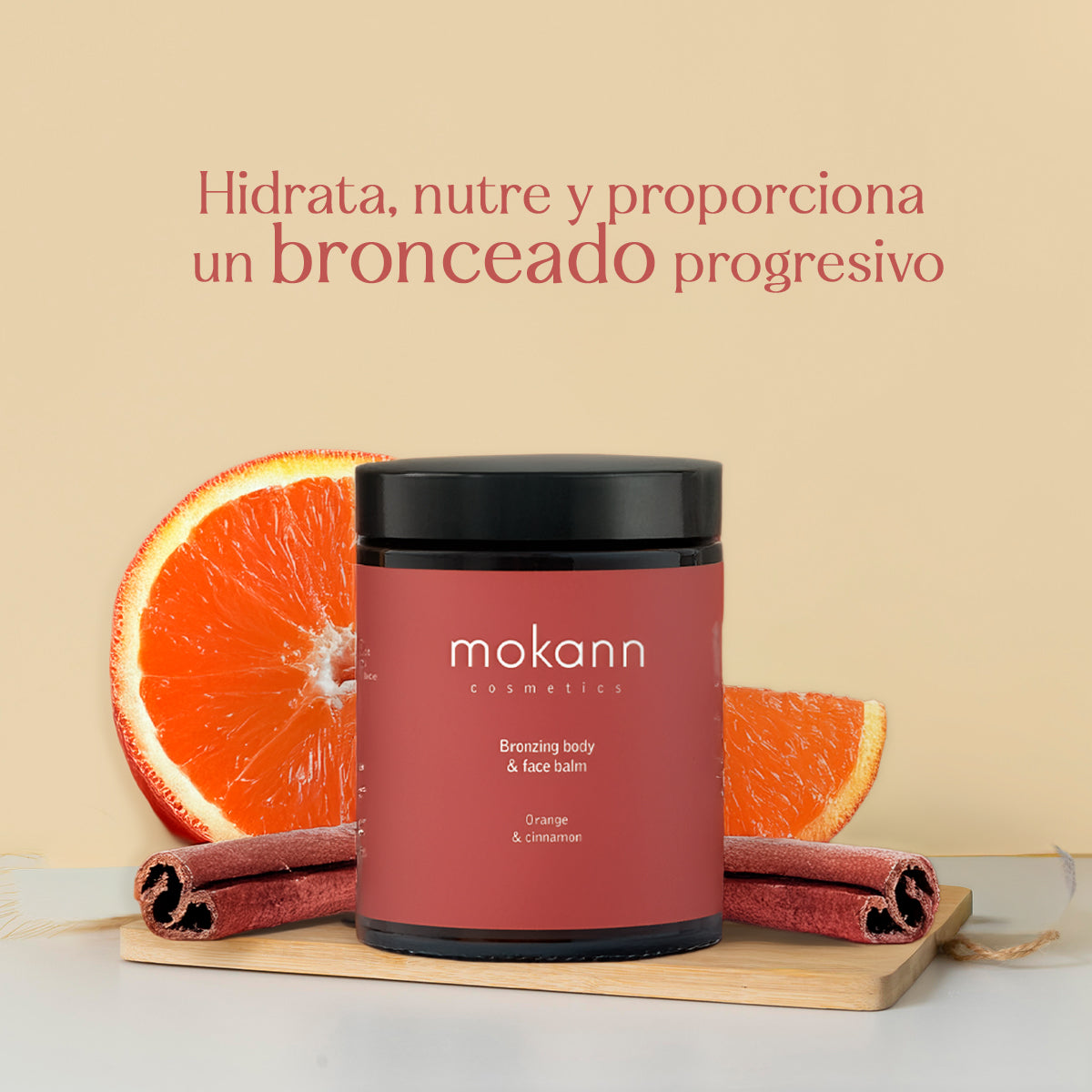 Bálsamo Bronceador para Cuerpo y Rostro de Naranja y Canela.
